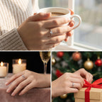 Reindeer Antler Ring – Adjustable Sterling Silver Christmas Ring with Sparkling Crystal | Festive Holiday Jewelry Gift