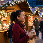 Christmas Tree Dangle Earrings – Festive Holiday Jewelry with Red Star & Sparkling Snowflake Crystal