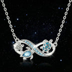 Sea Turtle Infinity Necklace – Ocean Blue Crystal Pendant | Symbol of Eternal Love & Protection