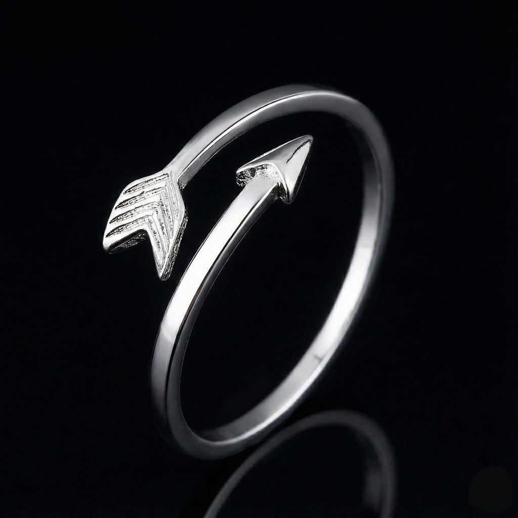 Arrow Wrap Ring – Adjustable Sterling Silver Minimalist Ring | Symbol of Direction, Strength & New Beginnings