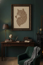 Laser Engraved Celtic Wolf Wood Wall Art, Viking Decor, Christmas Gift For Him