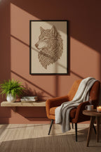 Laser Engraved Celtic Wolf Wood Wall Art, Viking Decor, Christmas Gift For Him