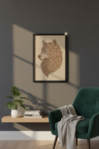 Laser Engraved Celtic Wolf Wood Wall Art, Viking Decor, Christmas Gift For Him