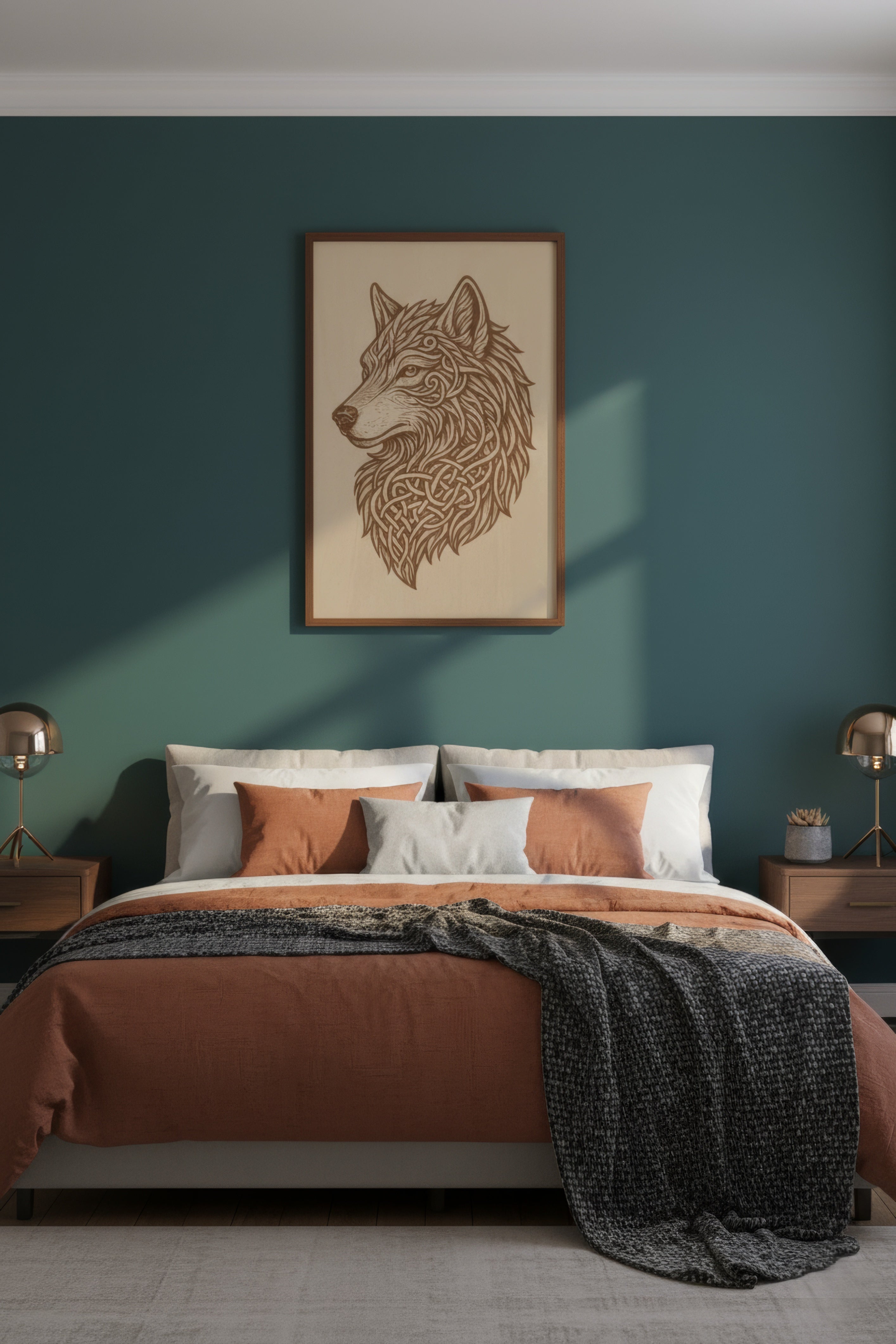 Laser Engraved Celtic Wolf Wood Wall Art, Viking Decor, Christmas Gift For Him