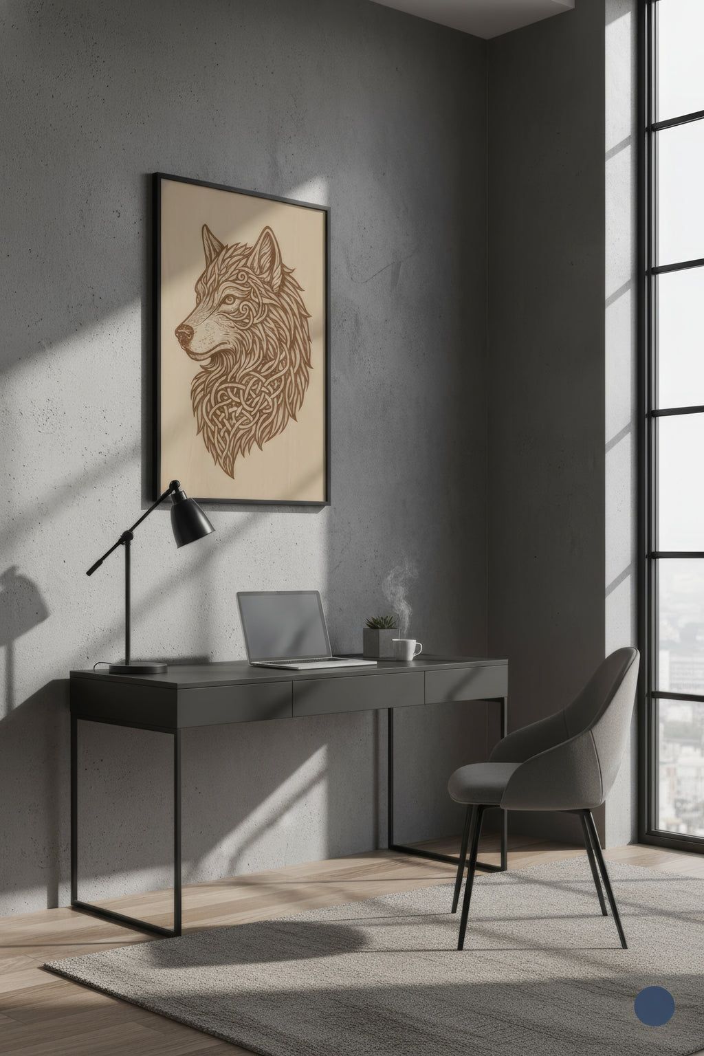 Laser Engraved Celtic Wolf Wood Wall Art, Viking Decor, Christmas Gift For Him