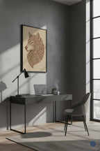 Laser Engraved Celtic Wolf Wood Wall Art, Viking Decor, Christmas Gift For Him