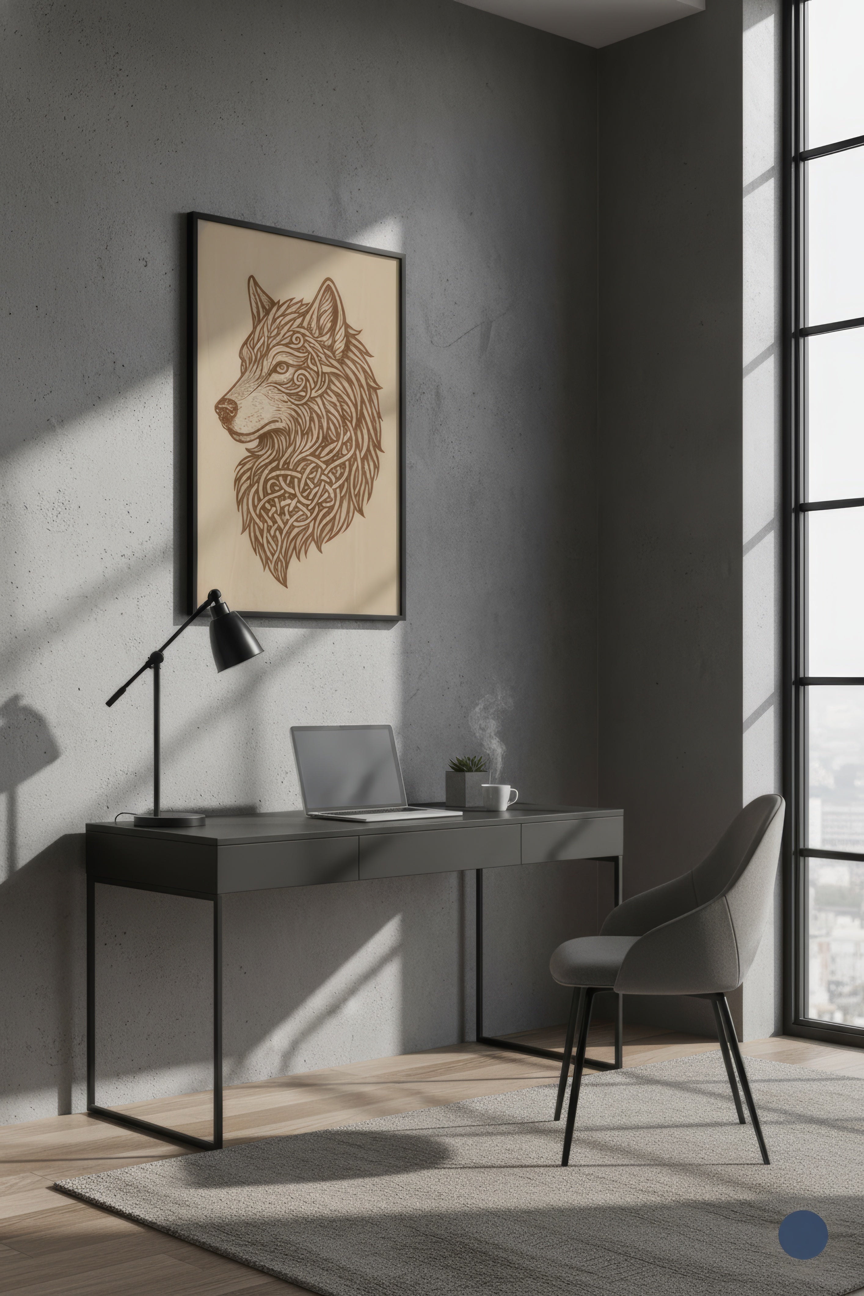 Laser Engraved Celtic Wolf Wood Wall Art, Viking Decor, Christmas Gift For Him