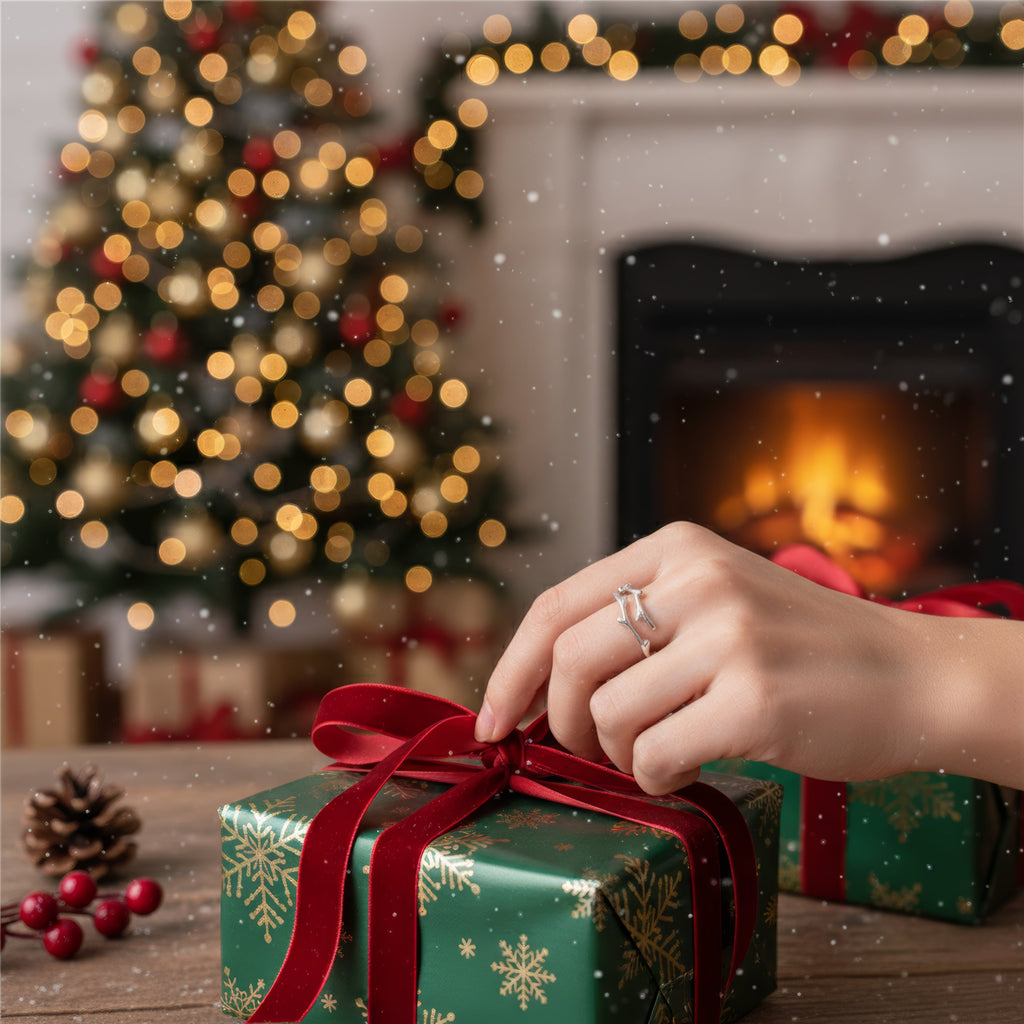 Antler Whisper Silver Ring – 925 Sterling Adjustable Deer Antler Ring