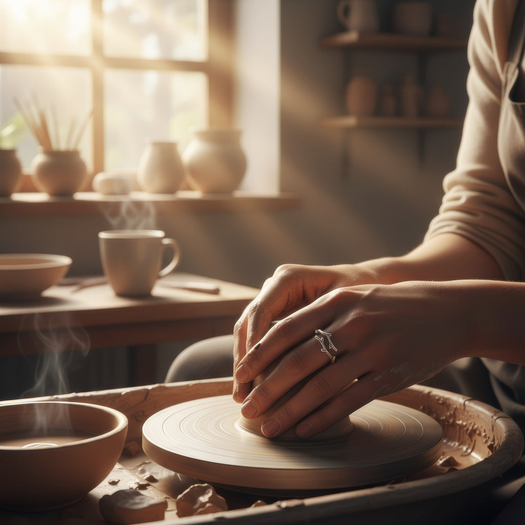 Antler Whisper Silver Ring – 925 Sterling Adjustable Deer Antler Ring