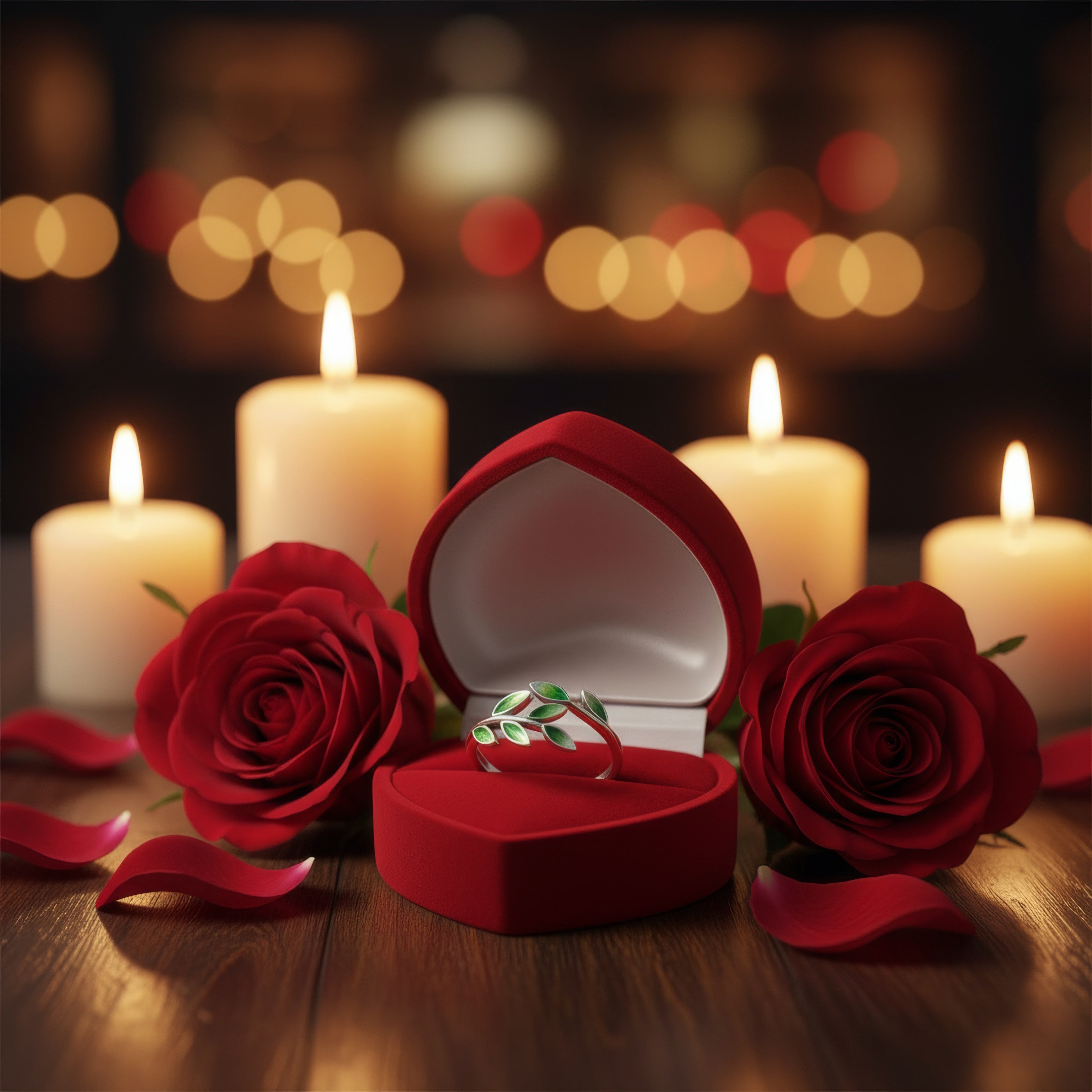 Emerald Leaf Silver Ring – Nature-Inspired Adjustable Design