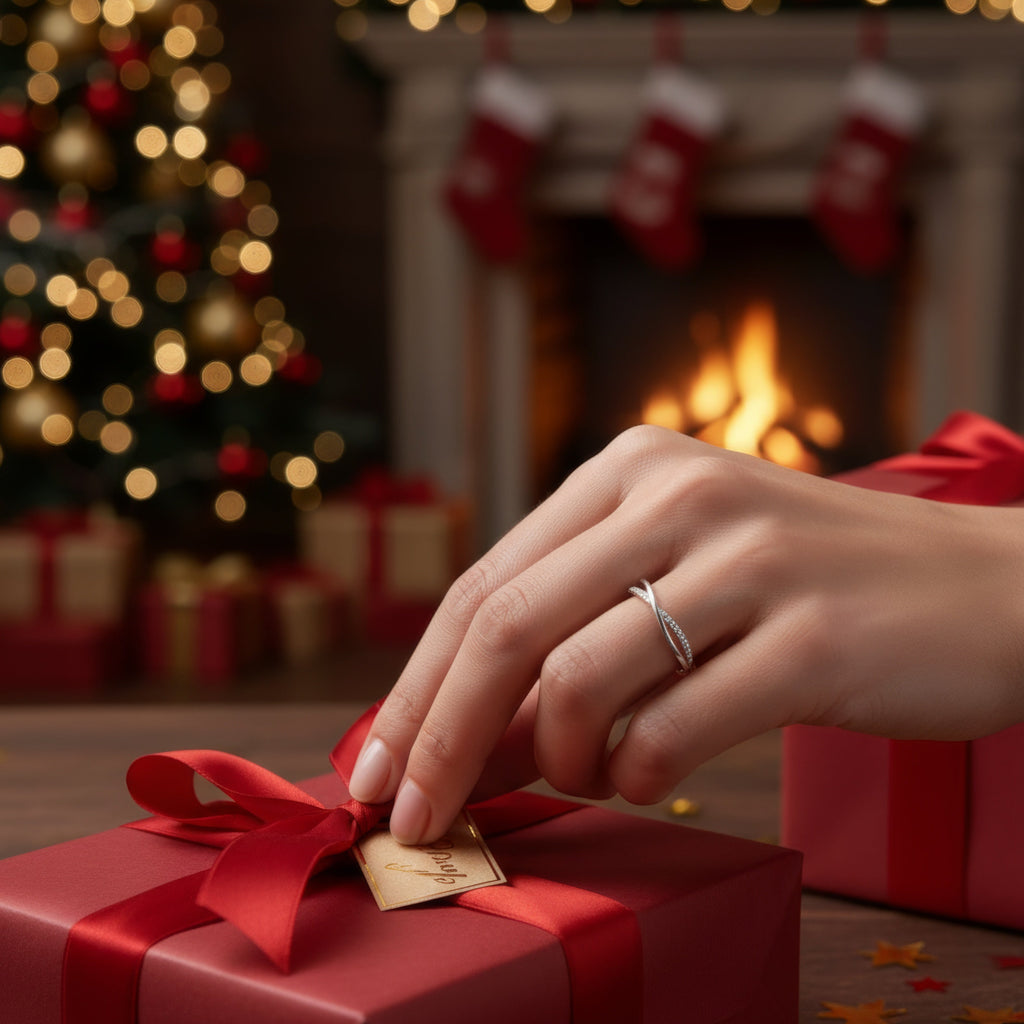 Twist of Light Silver Ring – Minimalist Elegance for Christmas Gift