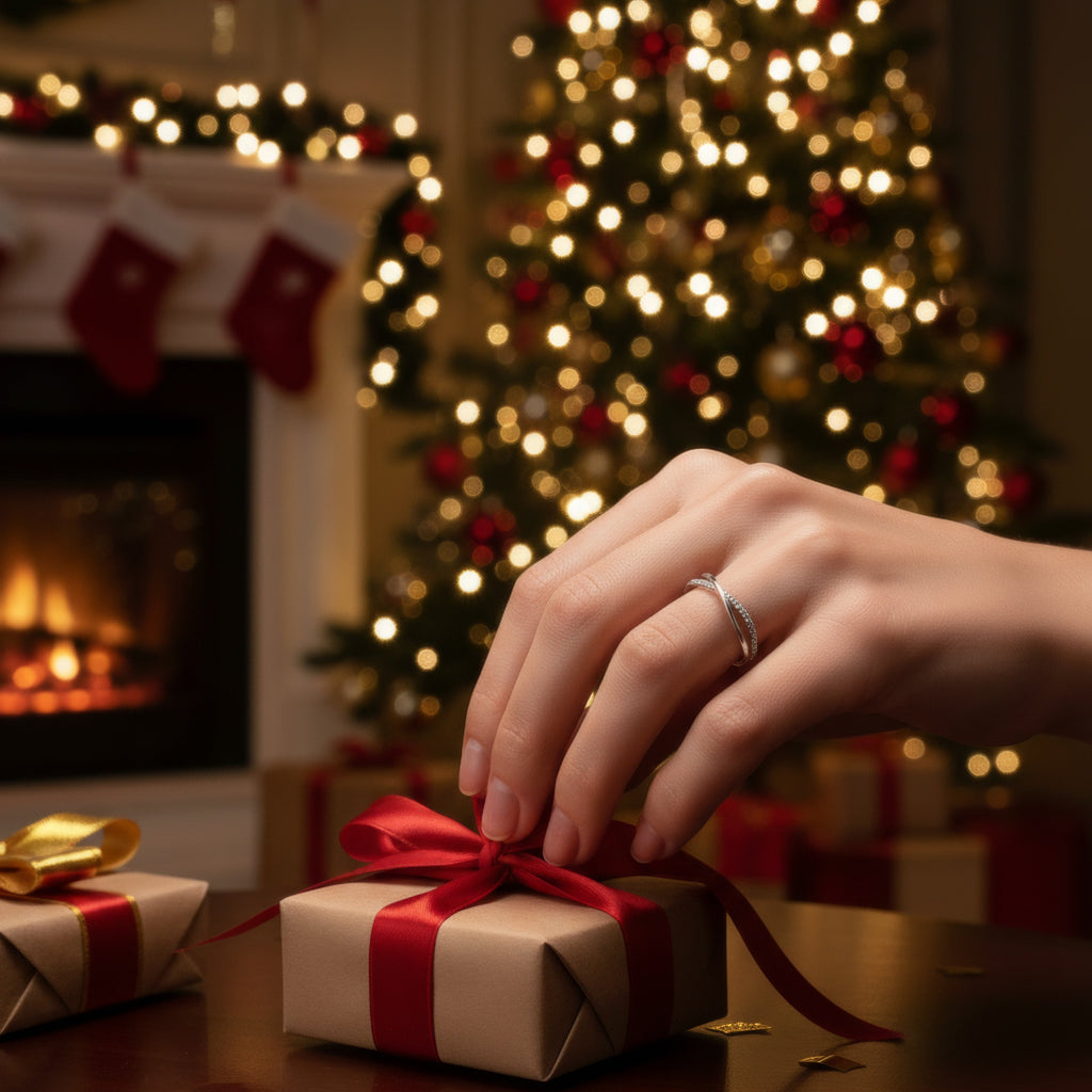 Twist of Light Silver Ring – Minimalist Elegance for Christmas Gift