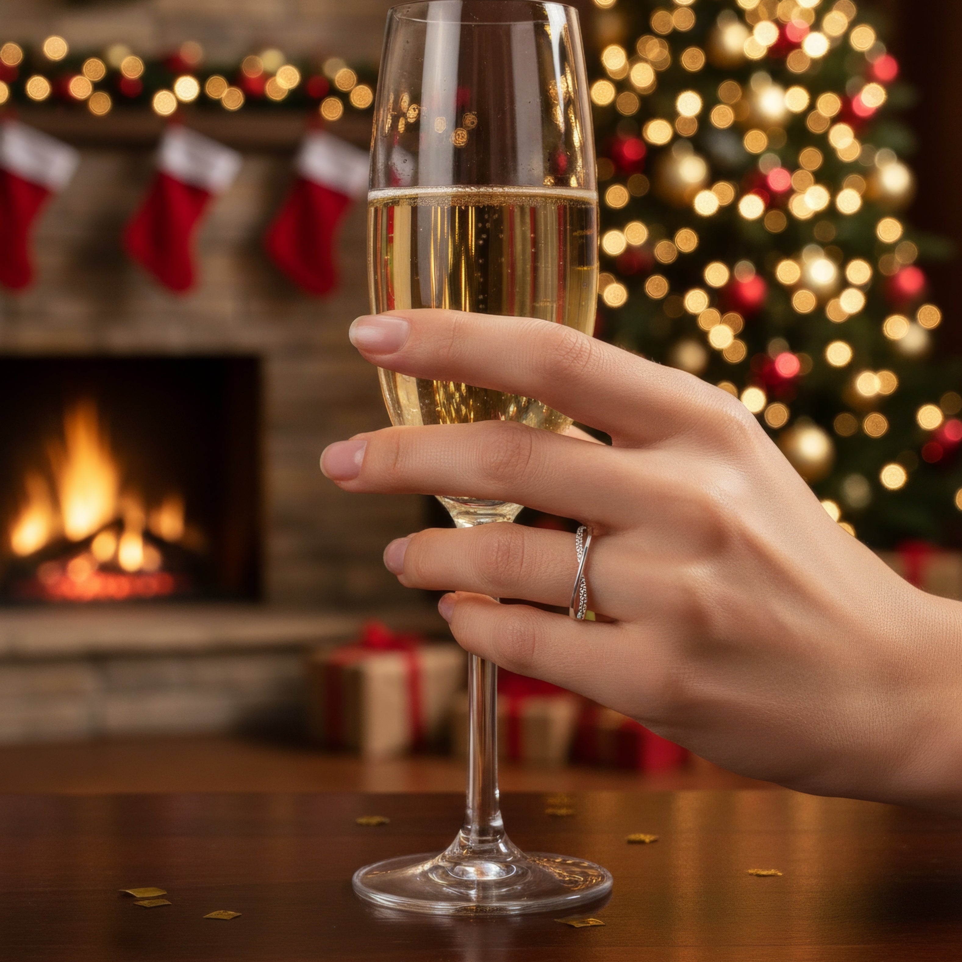 Twist of Light Silver Ring – Minimalist Elegance for Christmas Gift