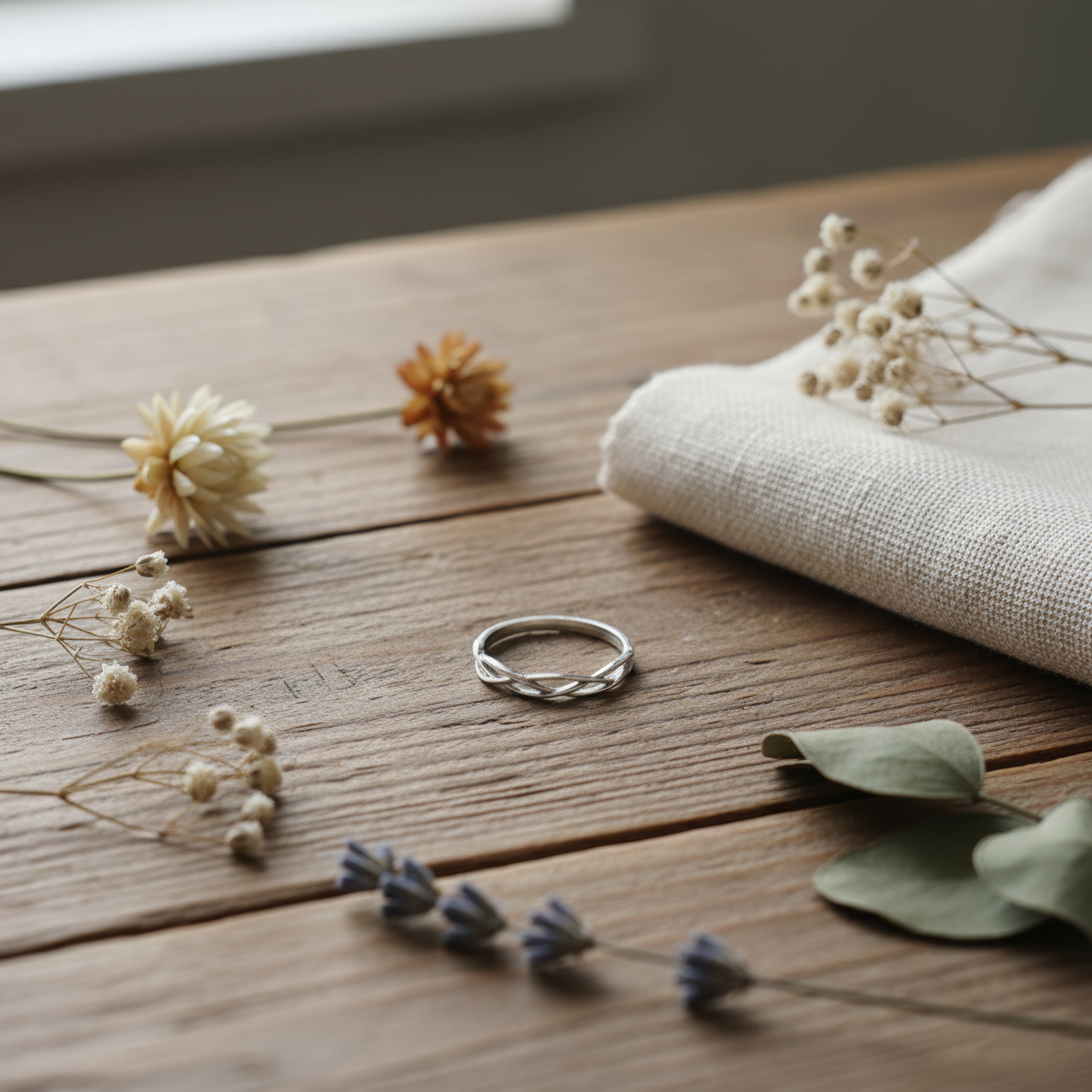 Braided Silver Self-Love Ring – For the One Who Shines Within