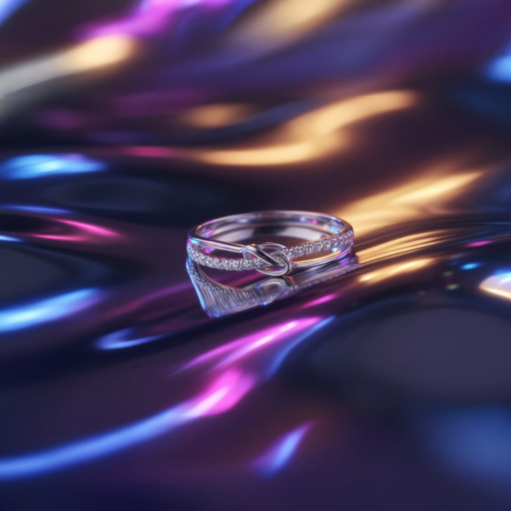 Starlight Knot Silver Ring – When Light Meets Eternity