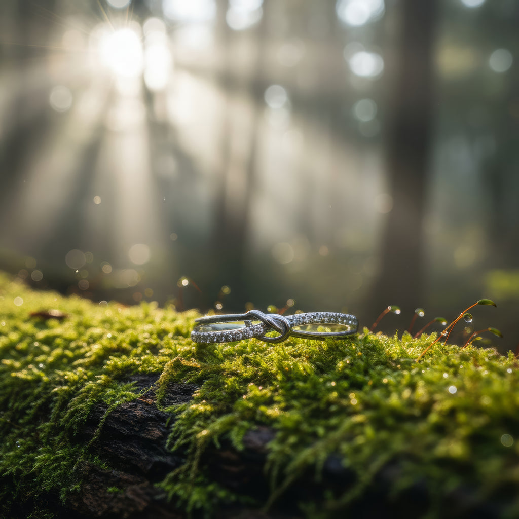 Starlight Knot Silver Ring – When Light Meets Eternity