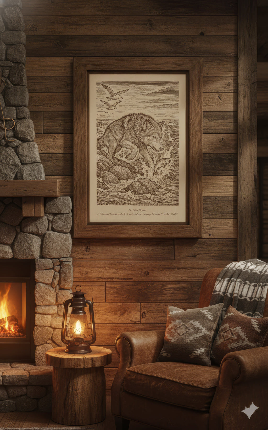 Sea Wolf (2014) – Laser Engraved Wooden Wall Art