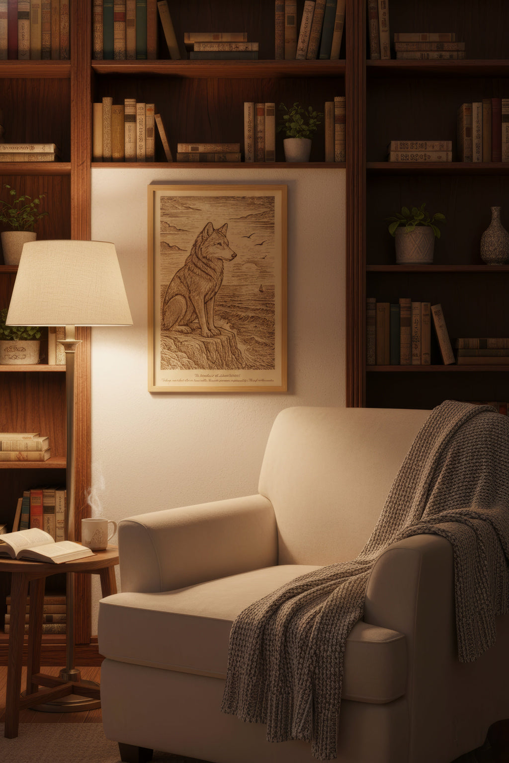 Takaya – The Watcher of the Island (2015) – Laser Engraved Wooden Wall Art