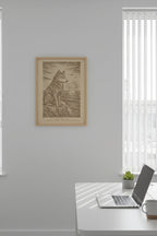 Takaya – The Watcher of the Island (2015) – Laser Engraved Wooden Wall Art